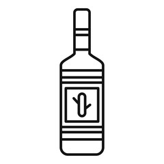 Tequila bottle icon. Outline tequila bottle vector icon for web design isolated on white background