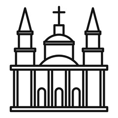 Mexican church icon. Outline mexican church vector icon for web design isolated on white background