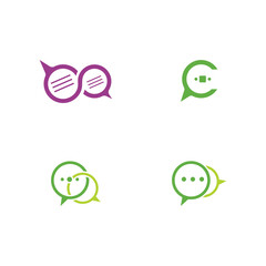 Set Chat Logo Template vector