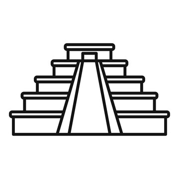 recommend clip art: Mexican pyramide icon. Outline mexican pyramide vector icon for web design isolated on white background