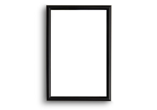 Black Rectangular 2x3 Frame Hanging On The Wall Isolated