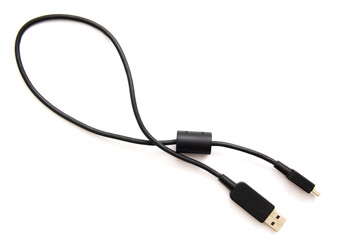 Obraz premium black USB cable isolated