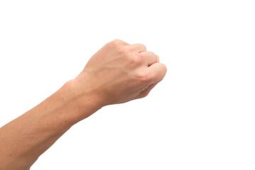 Male left hand counting isolated