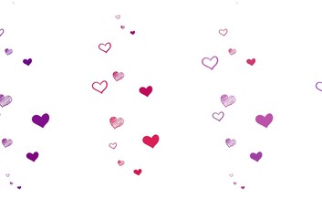 Light Purple, Pink vector texture with lovely hearts.
