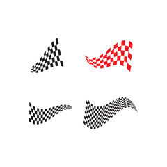 Set Race flag icon design