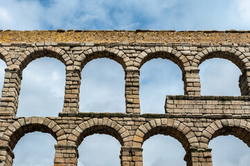 It's Roman Aqueduct of Segovia, Spain. It is the UNESCO World Heritage