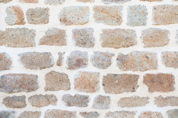 Background or Texture of a Stone Wall from a Traditional Country Cottage in  England (UK) or Normandy (France).