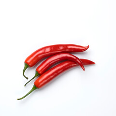 Red chili peppers isolated on white background.