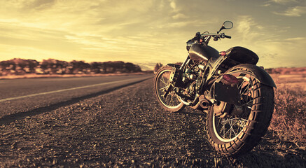 Freedom. Motorbike under sky - Powered by Adobe