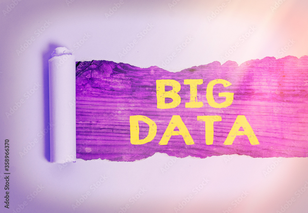 Poster text sign showing big data. business photo showcasing dealing with the accessibility of extremely la