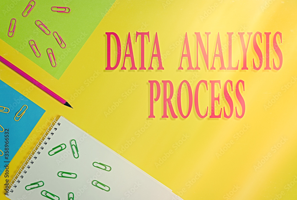 Fototapete text sign showing data analysis process. business photo showcasing build a dashboard and analyze wit
