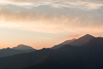 Spectacular sunrise in mountains