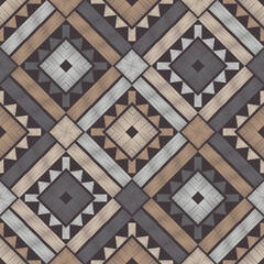 Brown floor with wooden texture. Geometry. Seamless pattern. Vector illustration for web design or print.