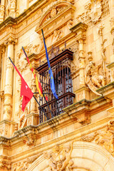 Flags on the Alcala University, Alcala de Henares, Spain