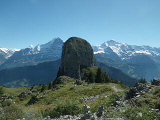 Fototapeta na wymiar hiking in the Swiss Alps