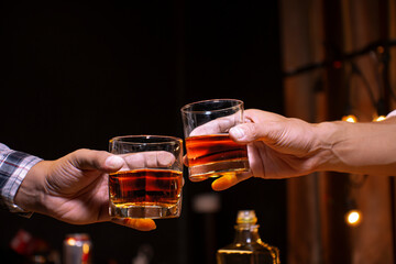 whiskey, for a friendly party in a bar or a restaurant.