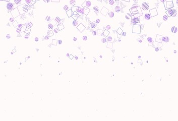 Obraz premium Light Pink, Yellow vector background with triangles, circles, cubes.