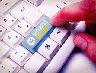 Word writing text Internet Security. Business photo showcasing process to protect against attacks over the Internet