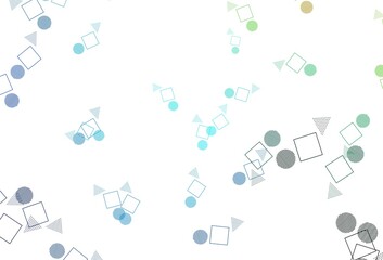 Obraz premium Light Blue, Green vector texture with poly style with circles, cubes.