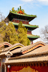 Fototapeta premium It's Pagoda at the Authentic Shaolin Monastery (Shaolin Temple), a Zen Buddhist temple. UNESCO World Heritage site
