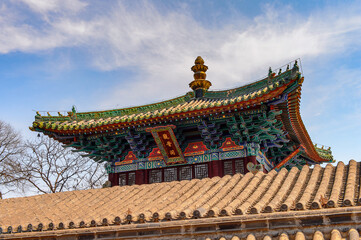 Fototapeta premium It's Pagoda at the Authentic Shaolin Monastery (Shaolin Temple), a Zen Buddhist temple. UNESCO World Heritage site
