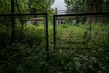 Cottages in an abandoned resort in the middle of the forest