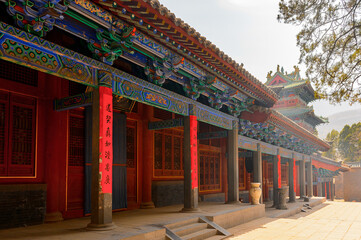 Obraz premium It's Pagoda at the Authentic Shaolin Monastery (Shaolin Temple), a Zen Buddhist temple. UNESCO World Heritage site