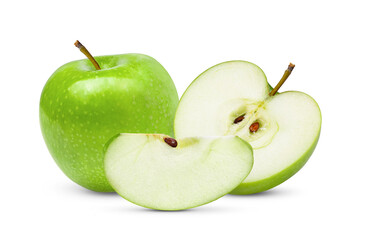 Green apple on a white background