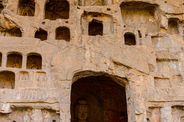 It's Caves at the Longmen Grottoes ( Dragon's Gate Grottoes) or Longmen Caves.UNESCO World Heritage of tens of thousands of statues of Buddha and his disciples