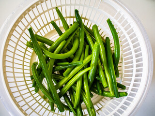 Green beans in pot