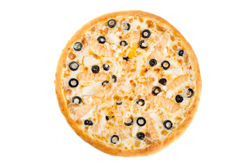 fresh italian classic original pizza isolated on white background