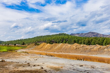 Environmental exclusion zone after chemical releases into the air and rivers of radiation chemical...