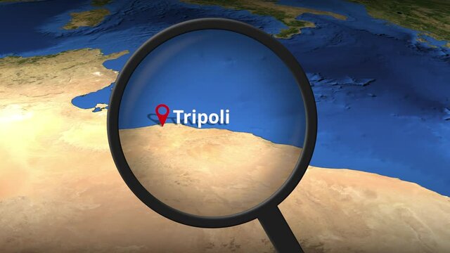 Tripoli city being found on the map