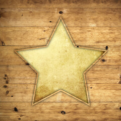 vintage star on wooden background