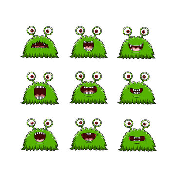 Set of funny monsters