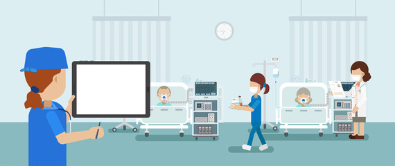 Naklejka premium Medical service concept with blank screen tablet