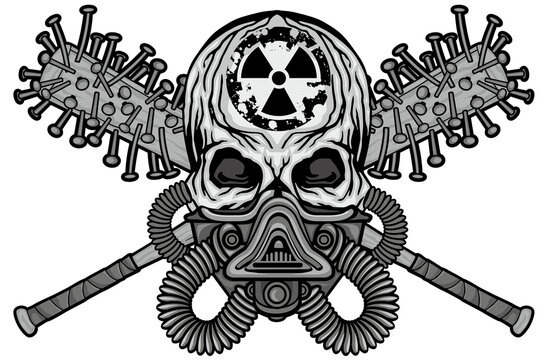 post-apocalypse, sign with skull, grunge vintage design t shirts