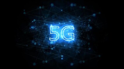 5G high-speed Internet of the new generation, concept. Neon sign