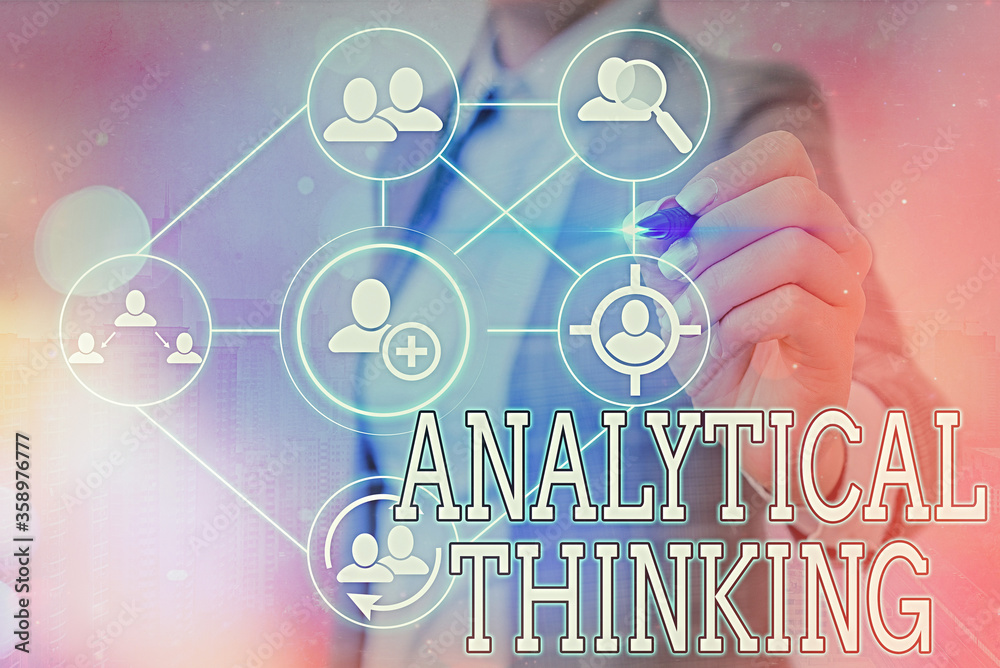 Poster writing note showing analytical thinking. business concept for component of visual pondering to solv