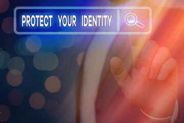 Handwriting text writing Protect Your Identity. Conceptual photo secure from data breach and...