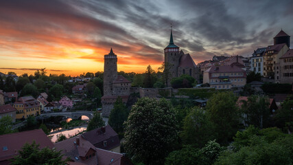 burning sky above Bautzen
