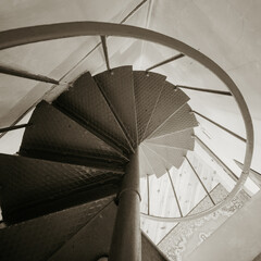 metal spiral staircase top view