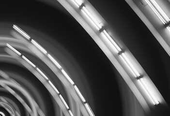 Arc shaped black & white lamps