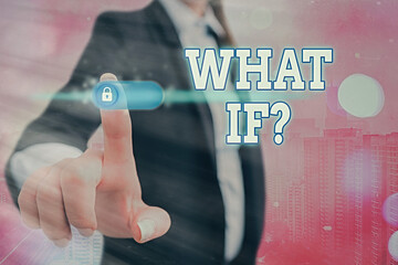 Conceptual hand writing showing What If Question. Concept meaning interrogative statement connected to the possible events