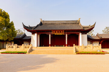 It's Tiger hill in Suzhou, China. It is known for its natural beauty as well as historical sites.