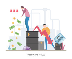 Falling Oil Prices concept