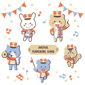 Animal marching band Character Set / Four Colors