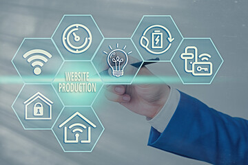 Handwriting text writing Website Production. Conceptual photo creating sites with layout content and graphic design