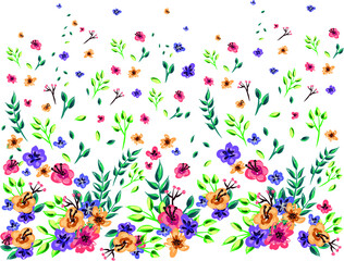 Cute Flowers Texture Print Pattern