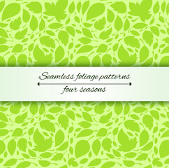 seamless foliage pattern leaf fall spring and summer vector illustration